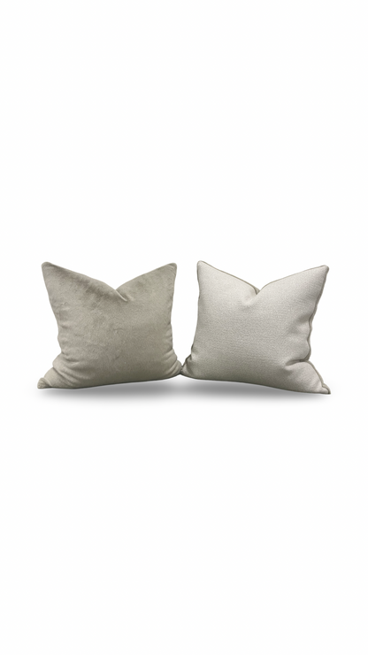 Fur Decorative Pillow - Beige 22x22" Knife Edge Cover