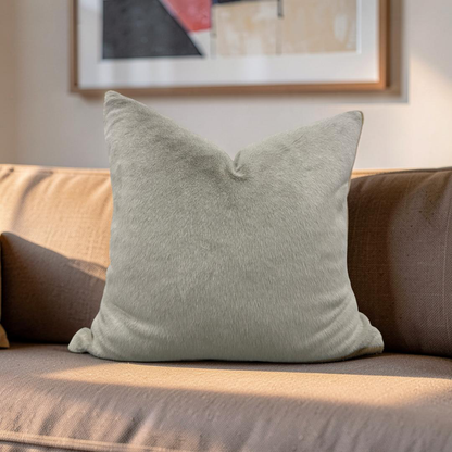 Beige Fur Decorative Pillow - 20x20" Knife Edge Cover