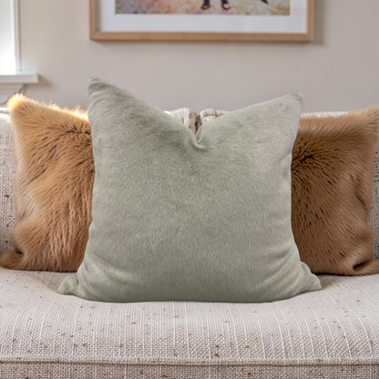 Beige Fur Decorative Pillow - 20x20" Knife Edge Cover