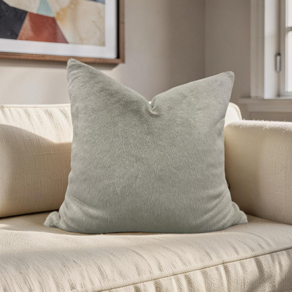 Fur Decorative Pillow - Beige 22x22" Knife Edge Cover