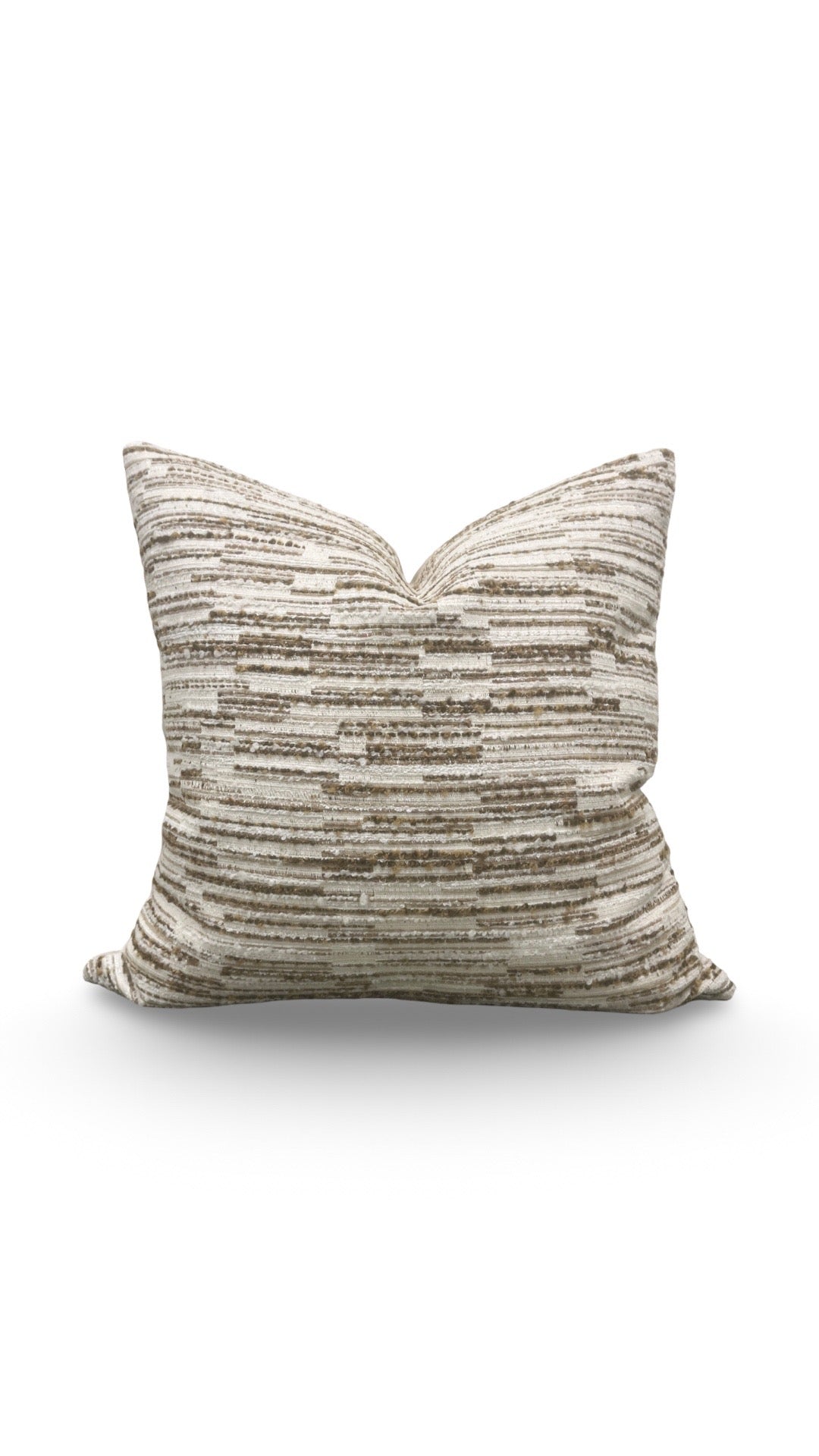 Decorative Pillow Jenga Tobacco Boucle 20x20" Knife Edge Cover