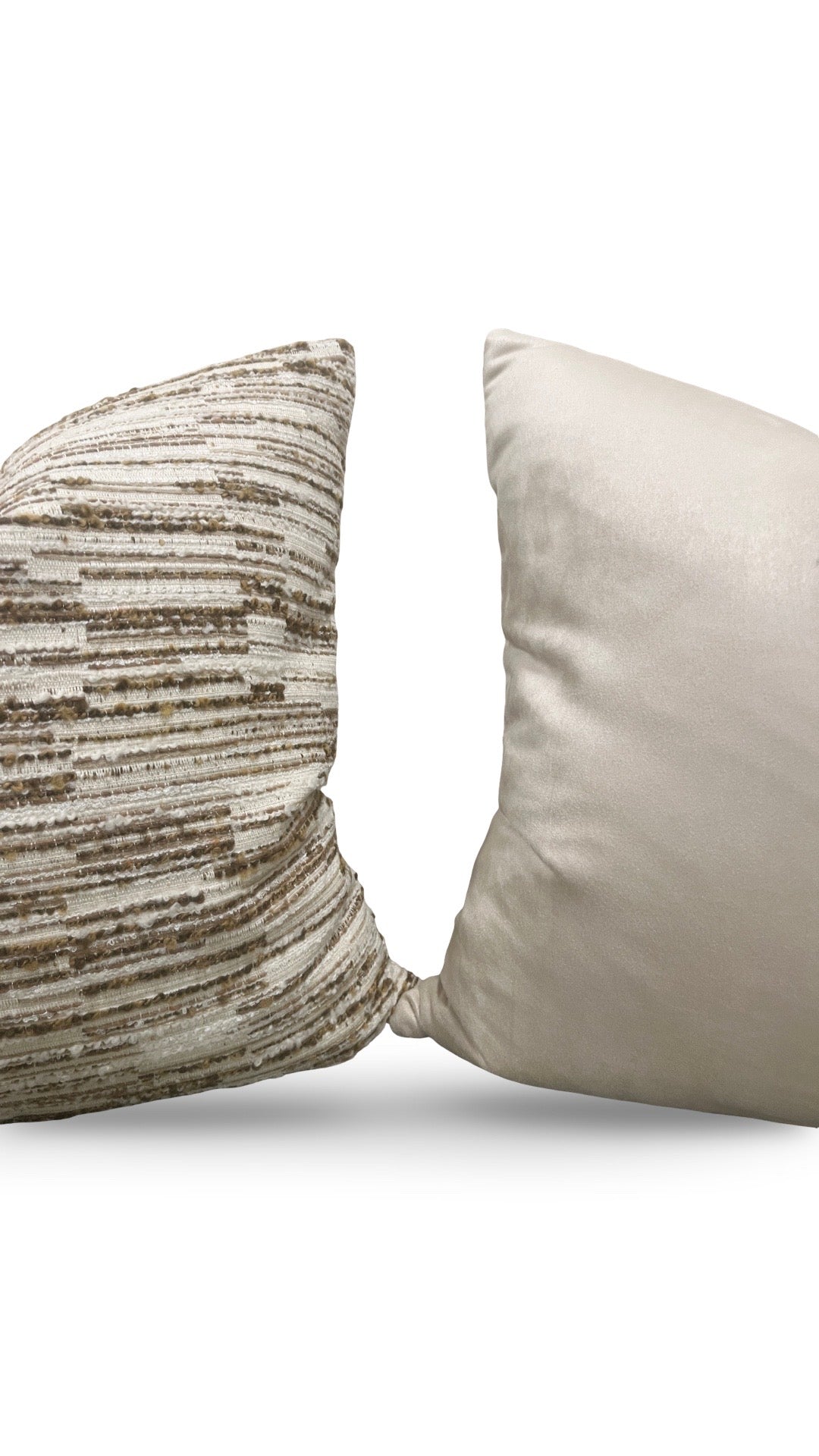 Decorative Pillow Jenga Tobacco Boucle 20x20" Knife Edge Cover
