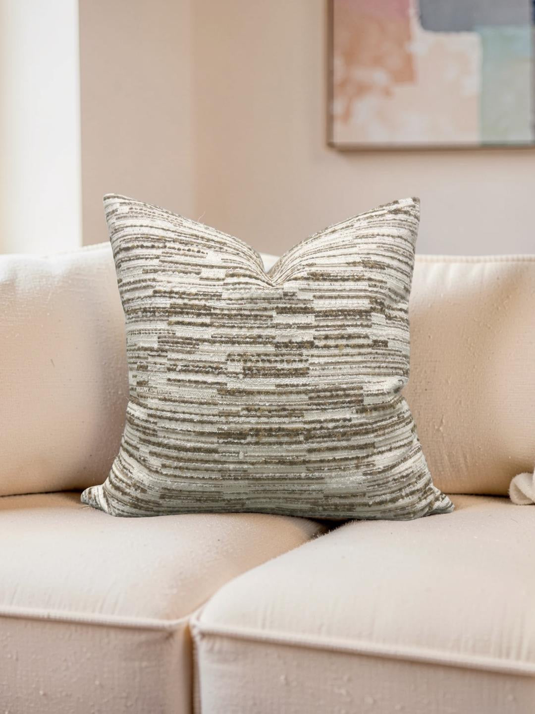 Decorative Pillow Jenga Tobacco Boucle 20x20" Knife Edge Cover