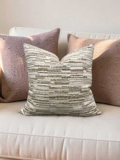 Decorative Pillow Jenga Tobacco Boucle 20x20" Knife Edge Cover