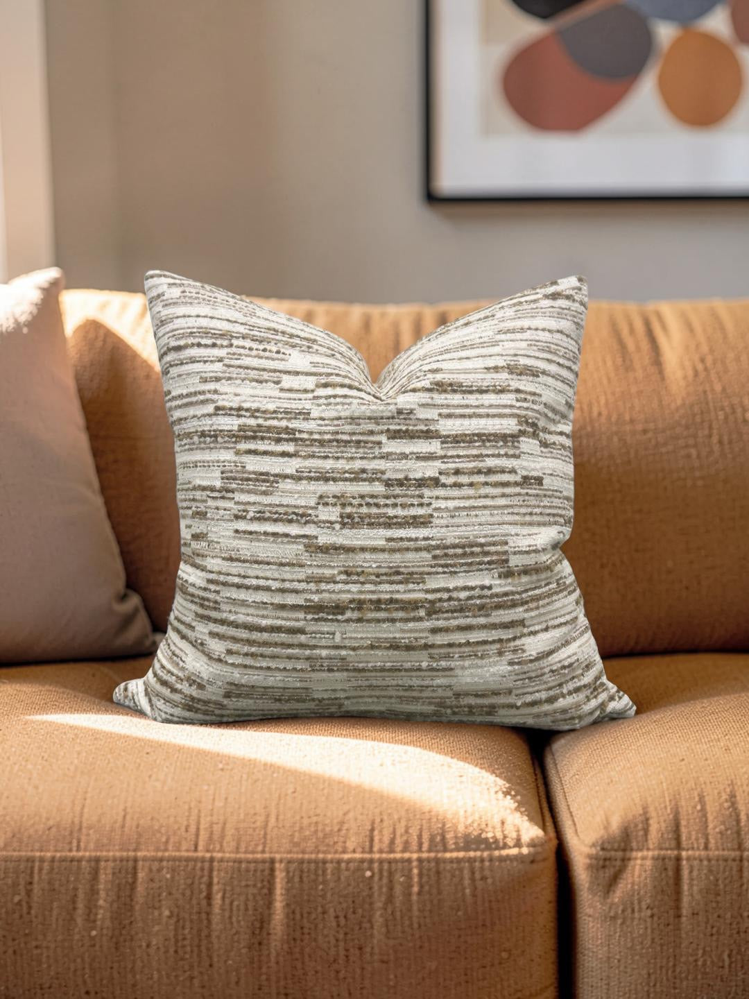 Decorative Pillow Jenga Tobacco Boucle 20x20" Knife Edge Cover