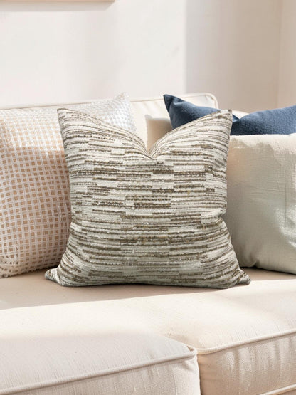 Decorative Pillow Jenga Tobacco Boucle 20x20" Knife Edge Cover