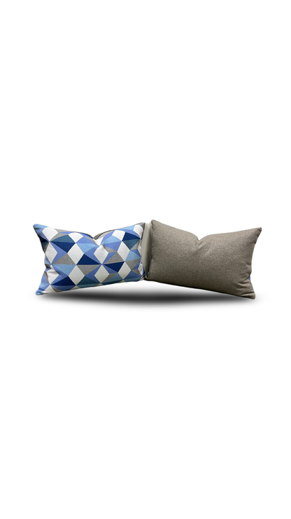 Dialogue Cobalt 12x18" Knife Edge Decorative Lumbar Pillow