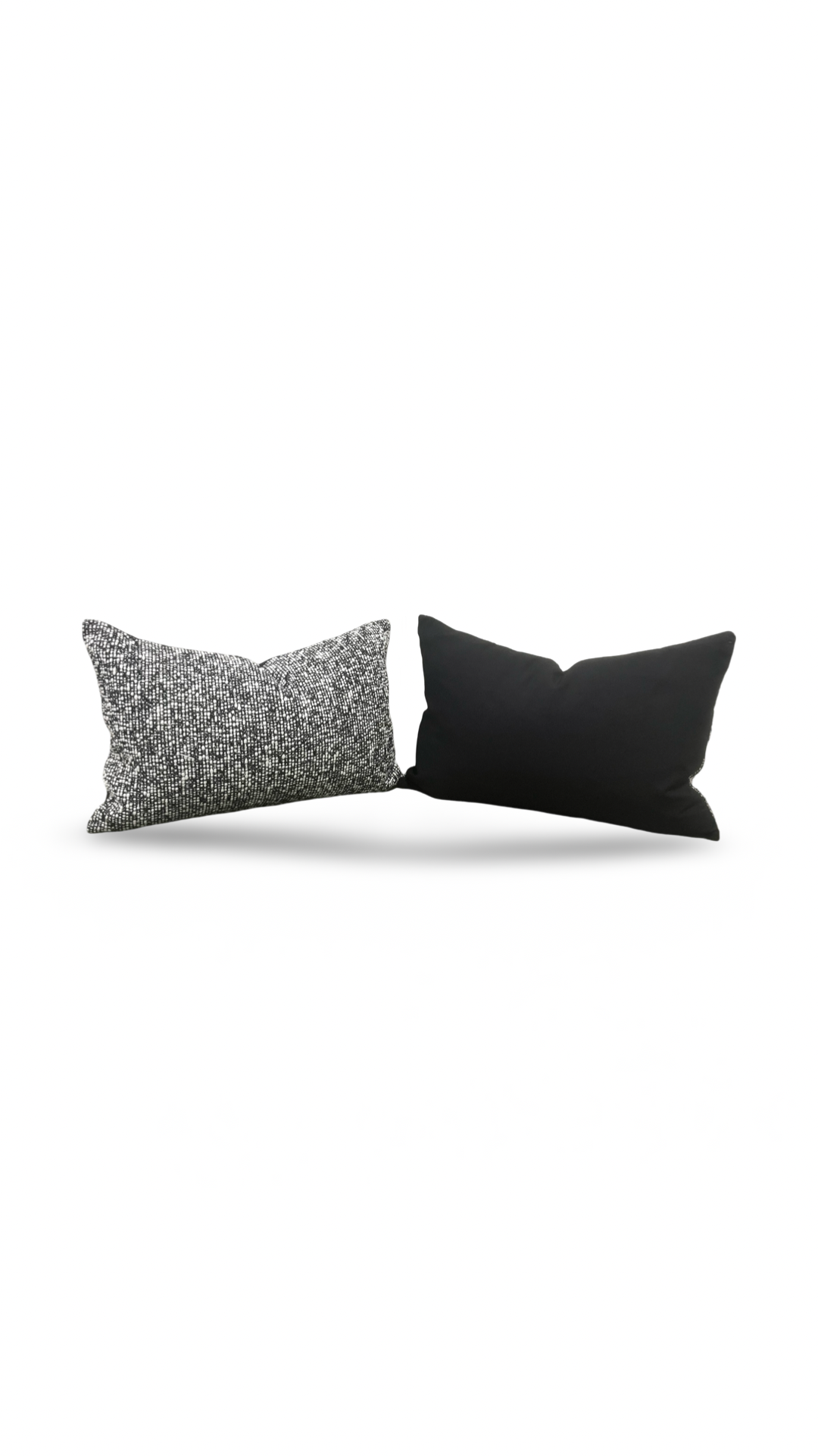 Black and Cream Textured Weave 12X18" Knife Edge Decorative Lumbar Pillow