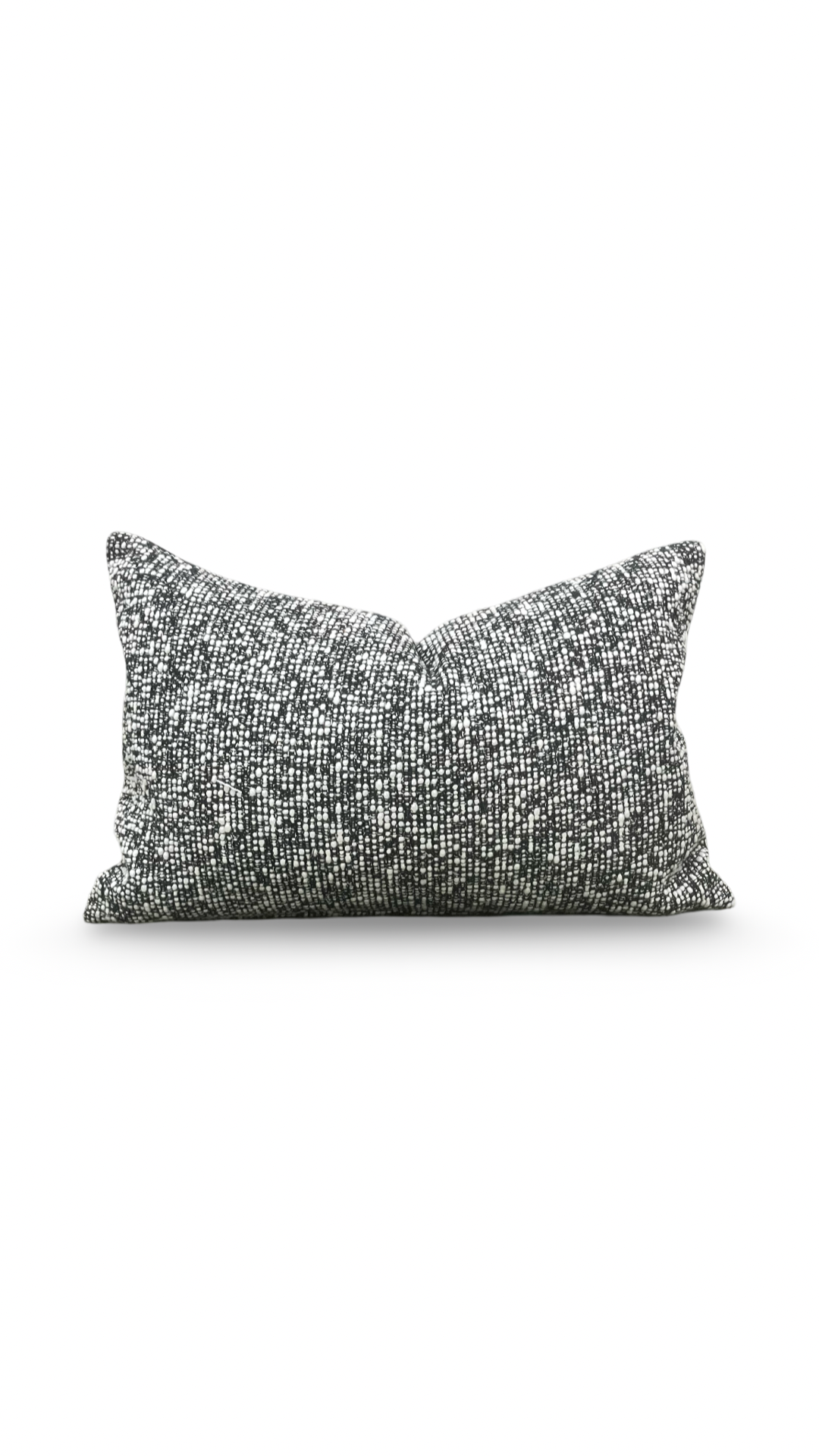 Black and Cream Textured Weave 12X18" Knife Edge Decorative Lumbar Pillow