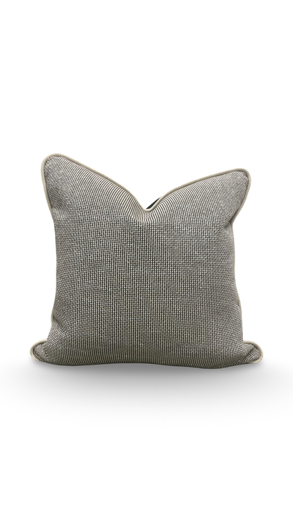 Black and Tan Weave Throw Pillow with Cording - 20x20" Cover