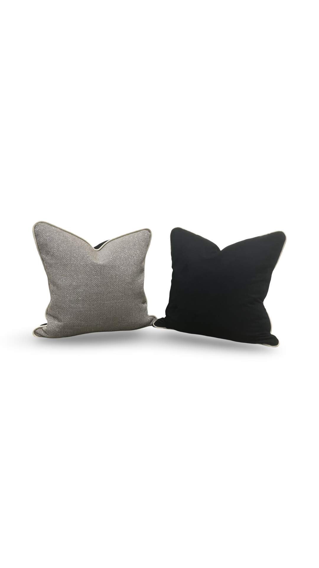 Black and Tan Weave Throw Pillow with Cording - 20x20" Cover