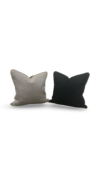Black and Tan Weave Throw Pillow with Cording - 20x20" Cover
