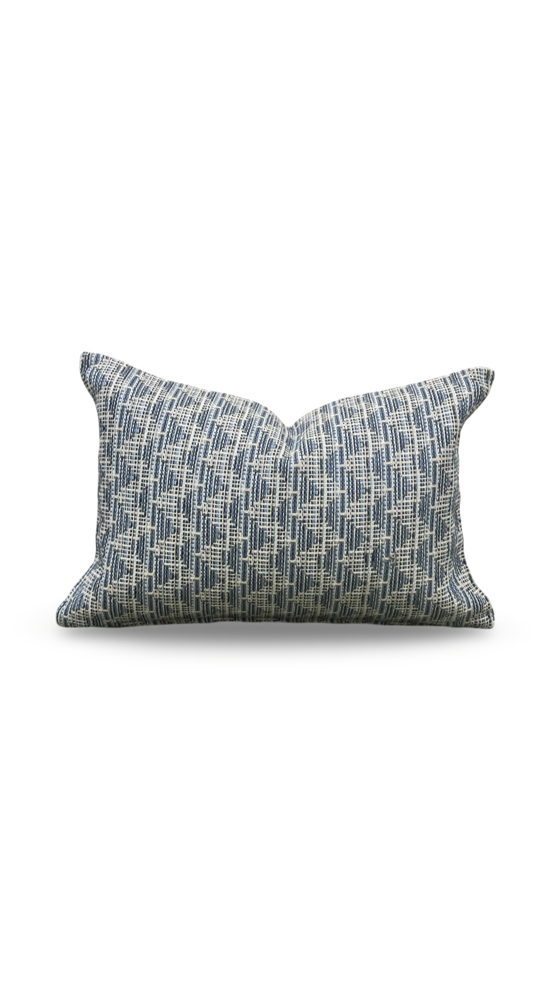 Blue & Cream Zig Zag 12X18" Knife Edge Decorative Lumbar Pillow