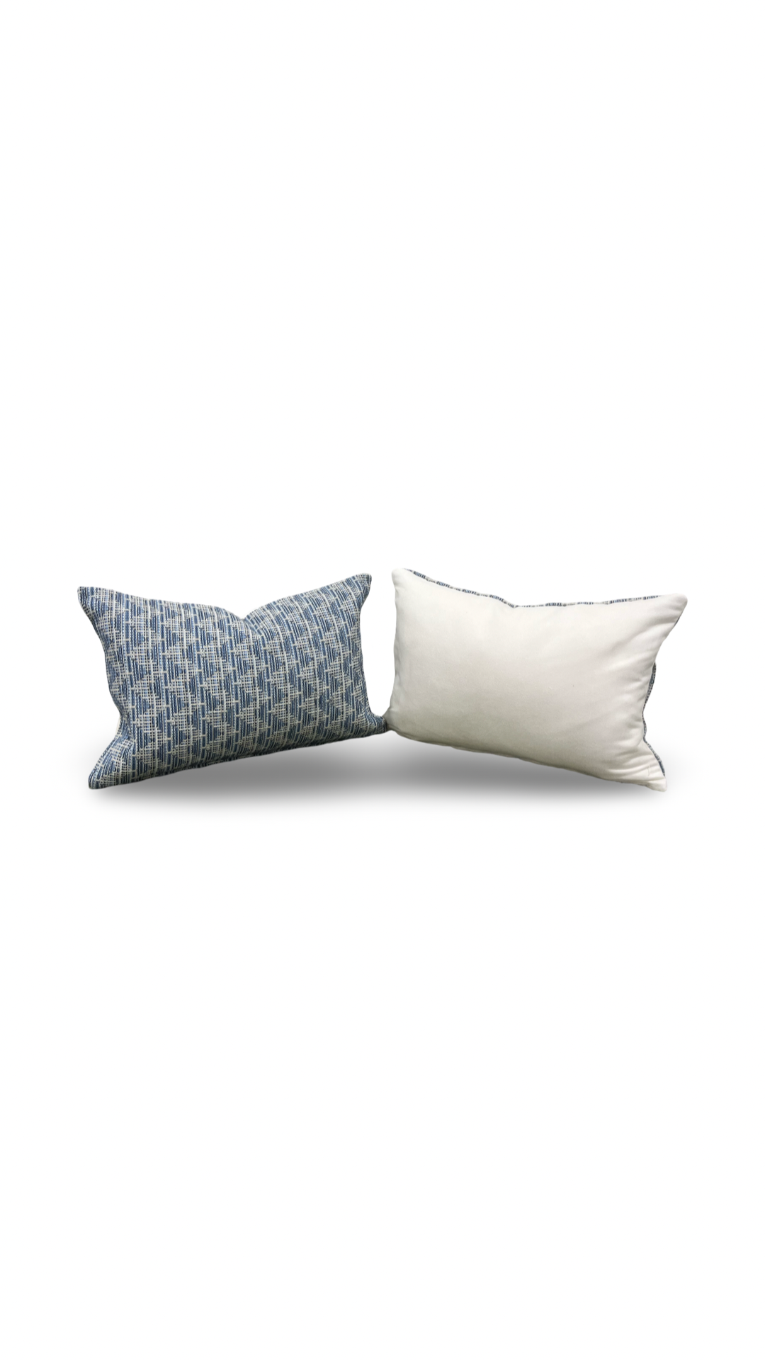 Blue & Cream Zig Zag 12X18" Knife Edge Decorative Lumbar Pillow