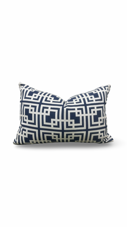 Breaker Blue Navy Blue 12X18" Knife Edge Decorative Lumbar Pillow