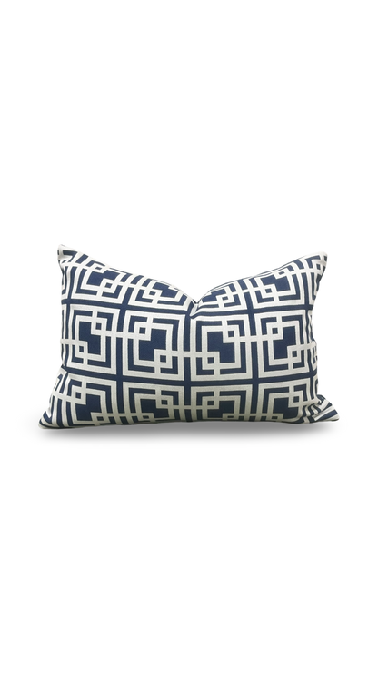 Breaker Blue Navy Blue 12X18" Knife Edge Decorative Lumbar Pillow