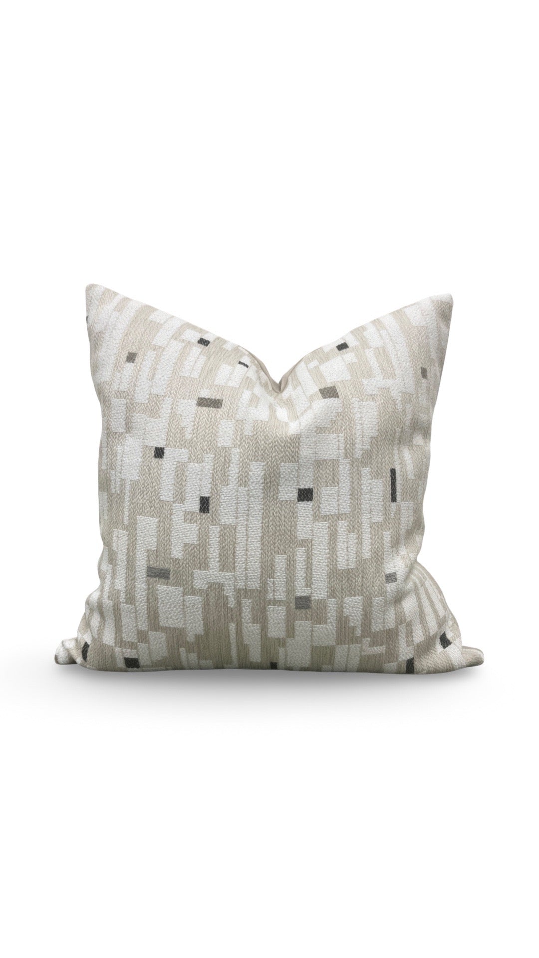 Brentano Decorative Pillow Triptych Checked White - 20x20" Knife Edge Cover