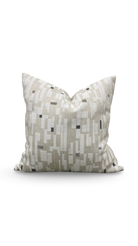 Brentano Decorative Pillow Triptych Checked White - 20x20" Knife Edge Cover