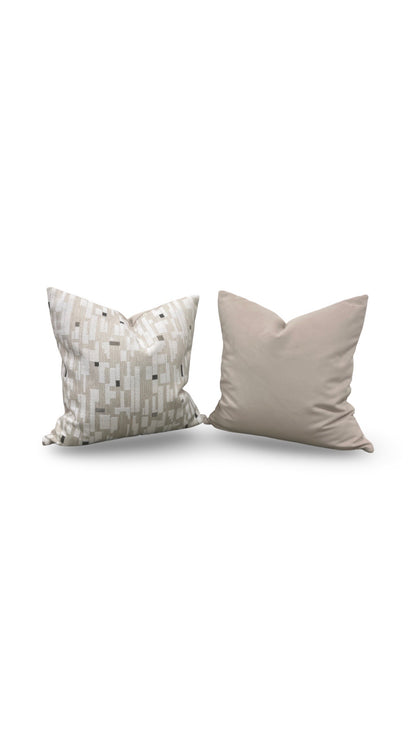 Brentano Decorative Pillow Triptych Checked White - 20x20" Knife Edge Cover