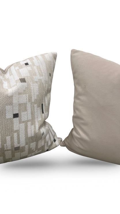 Brentano Decorative Pillow Triptych Checked White - 20x20" Knife Edge Cover
