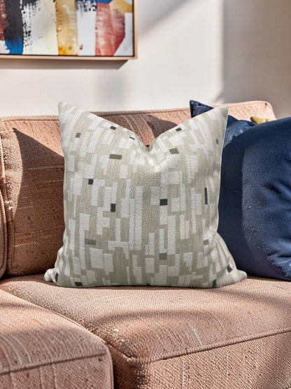 Brentano Decorative Pillow Triptych Checked White - 20x20" Knife Edge Cover