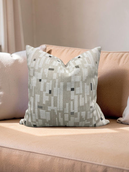 Brentano Decorative Pillow Triptych Checked White - 20x20" Knife Edge Cover