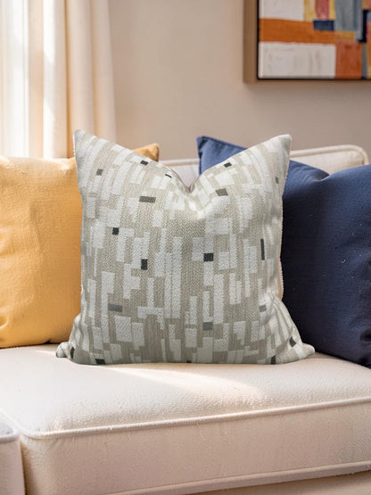 Brentano Decorative Pillow Triptych Checked White - 20x20" Knife Edge Cover