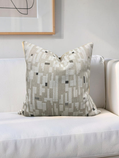 Brentano Decorative Pillow Triptych Checked White - 20x20" Knife Edge Cover