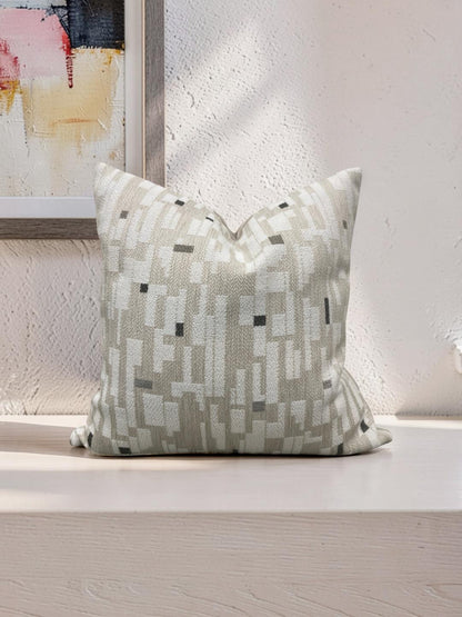 Brentano Decorative Pillow Triptych Checked White - 20x20" Knife Edge Cover