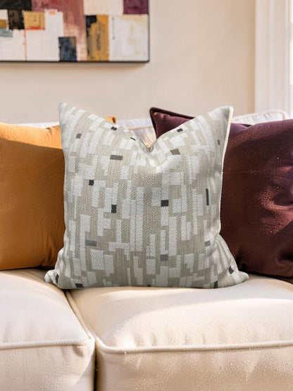 Brentano Decorative Pillow Triptych Checked White - 20x20" Knife Edge Cover