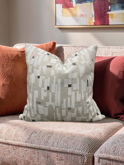 Brentano Decorative Pillow Triptych Checked White - 20x20" Knife Edge Cover