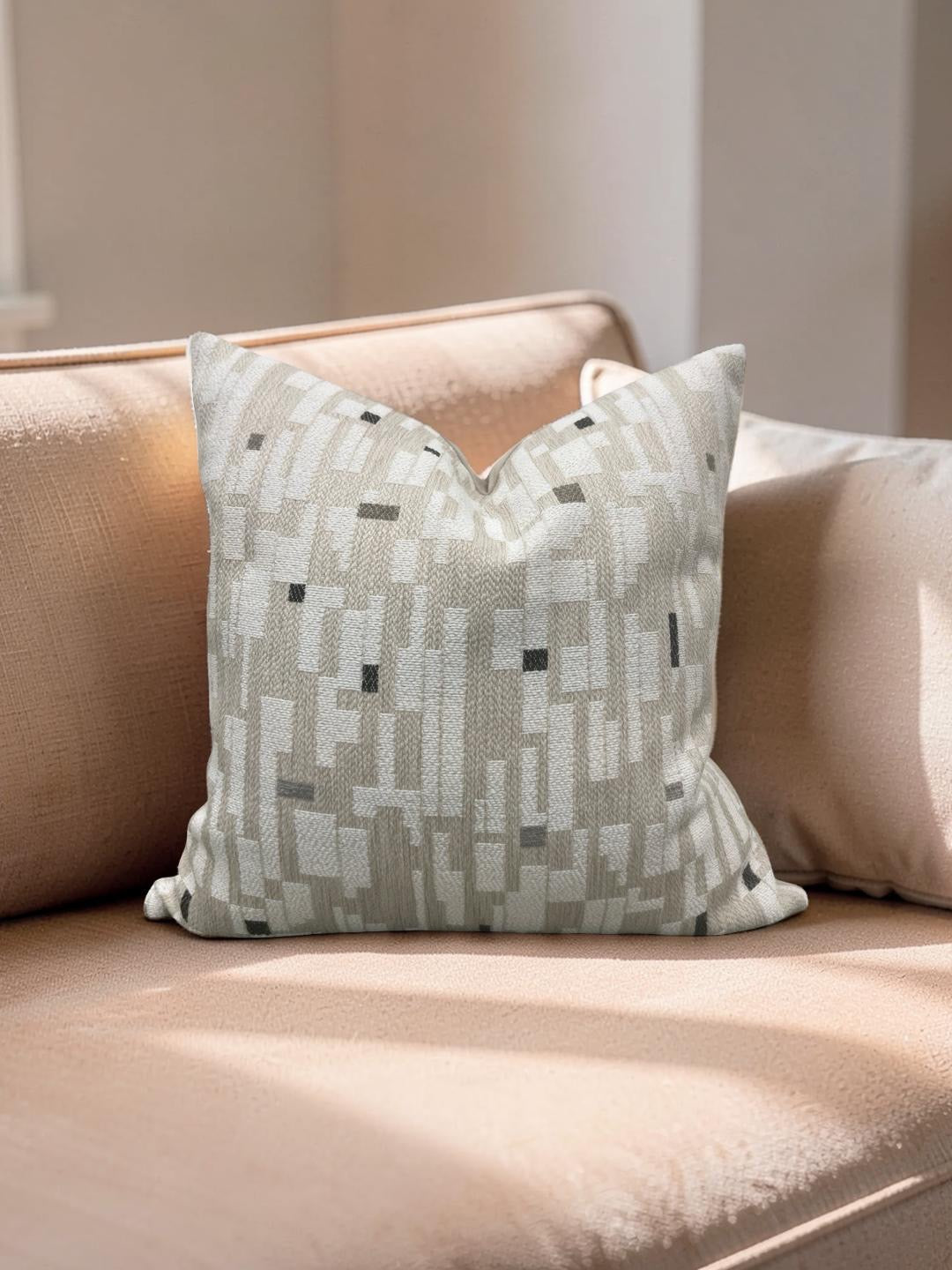 Brentano Decorative Pillow Triptych Checked White - 20x20" Knife Edge Cover