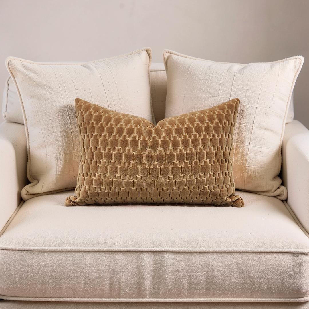 Lumbar Pillow Graviata Marigold 12x18" Knife Edge Cover