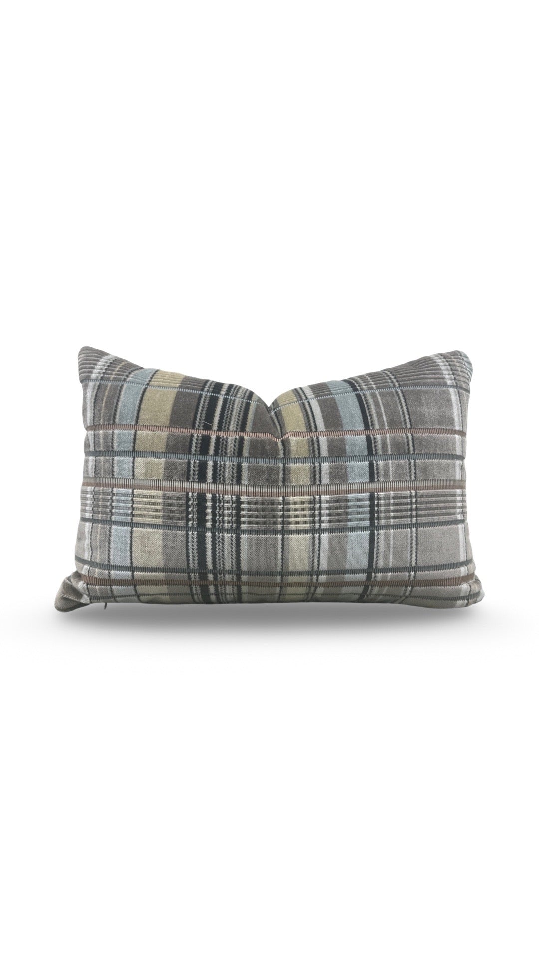 Brentano Lumbar Pillow Longi Blue Eyed Bengal 12x18" Knife Edge Cover
