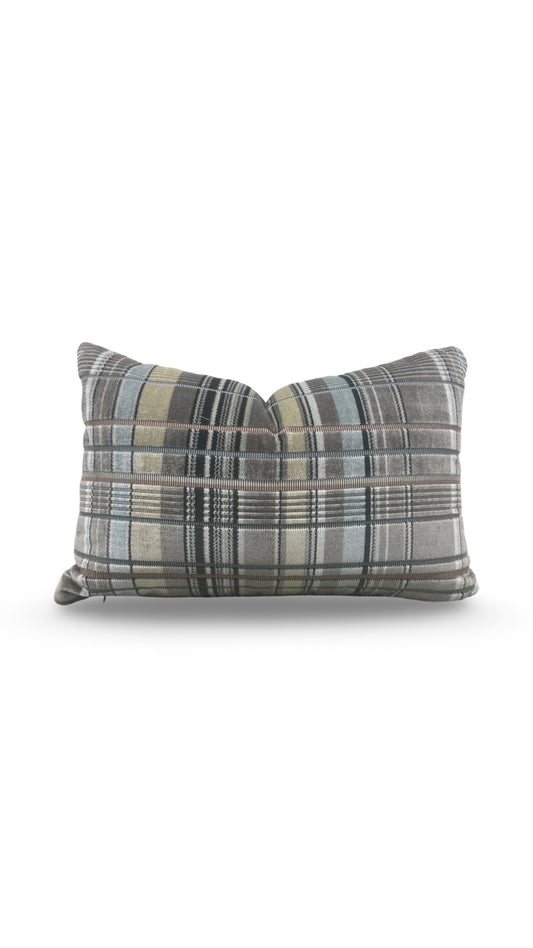 Brentano Lumbar Pillow Longi Blue Eyed Bengal 12x18" Knife Edge Cover