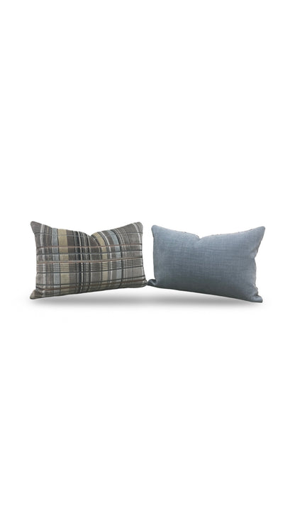 Brentano Lumbar Pillow Longi Blue Eyed Bengal 12x18" Knife Edge Cover