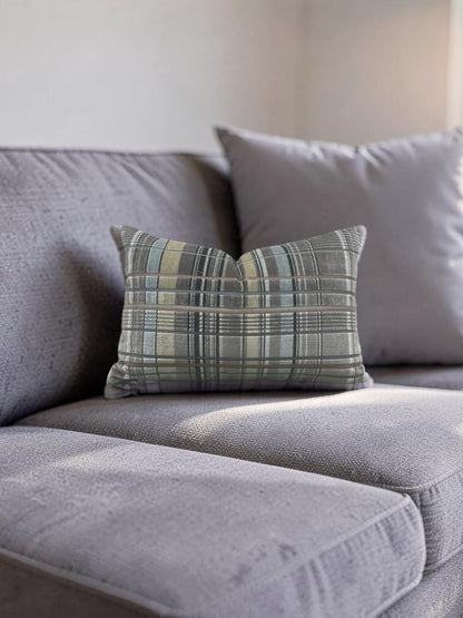 Brentano Lumbar Pillow Longi Blue Eyed Bengal 12x18" Knife Edge Cover