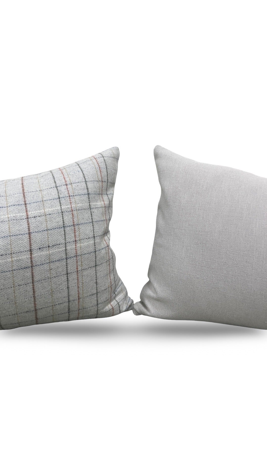 Check Patterned Lumbar Pillow Brentano Paper Clip 12x18" Knife Edge Cover