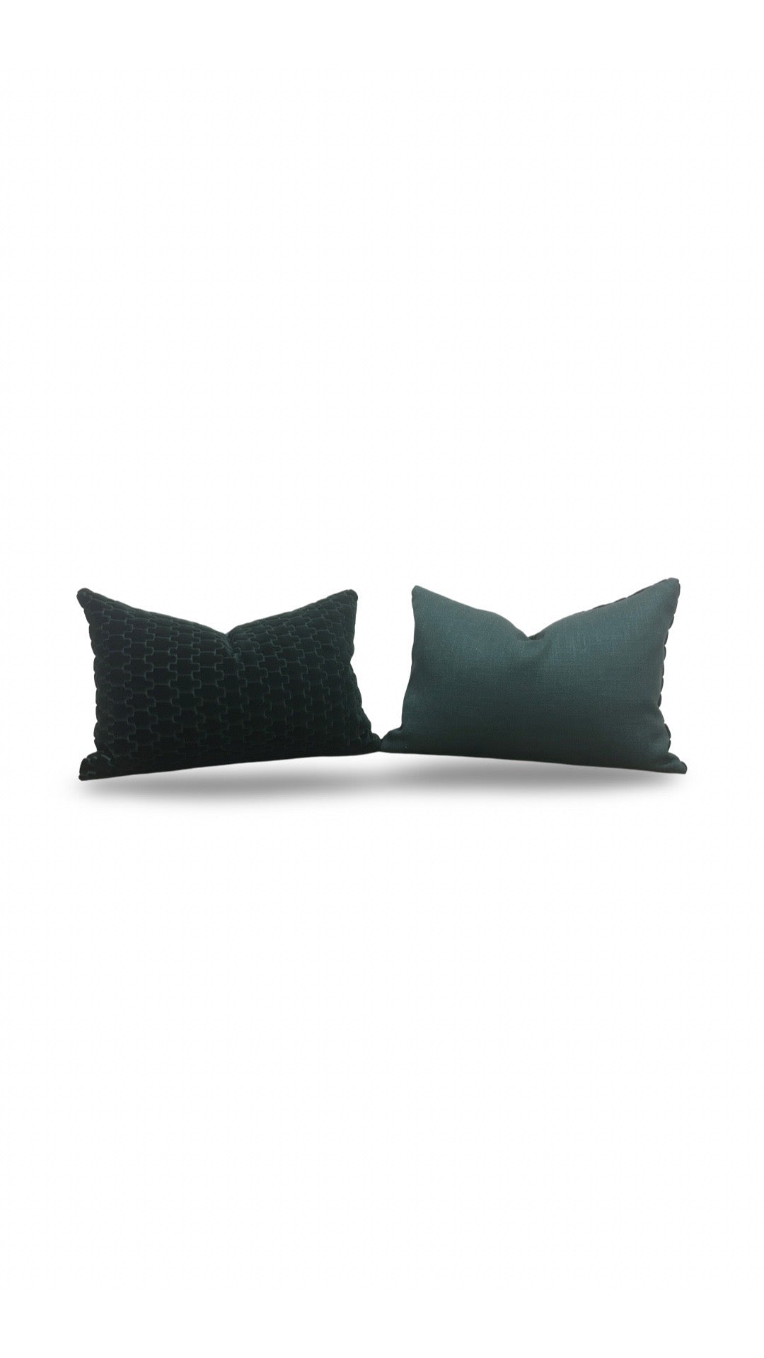Brentano Fabric Lumbar Pillow Graviata Evergreen 12x18" Knife Edge Cover