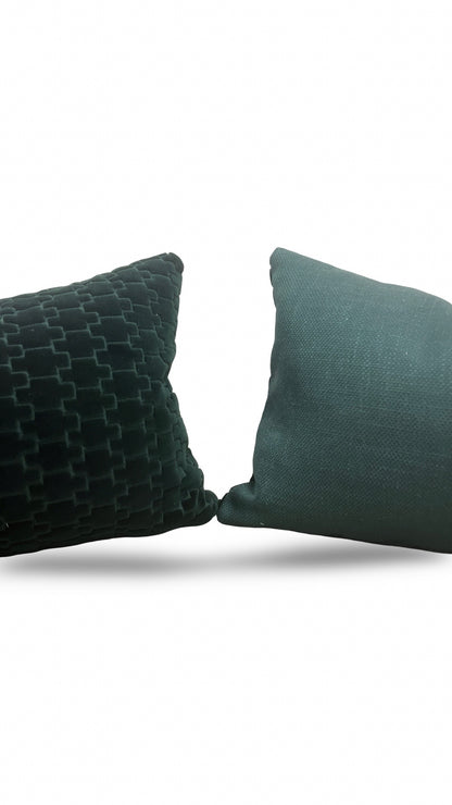 Brentano Fabric Lumbar Pillow Graviata Evergreen 12x18" Knife Edge Cover