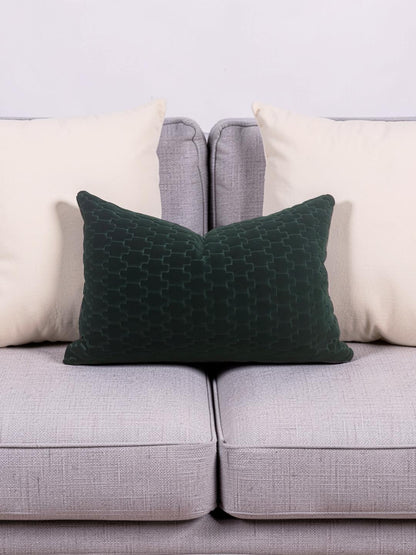 Brentano Fabric Lumbar Pillow Graviata Evergreen 12x18" Knife Edge Cover