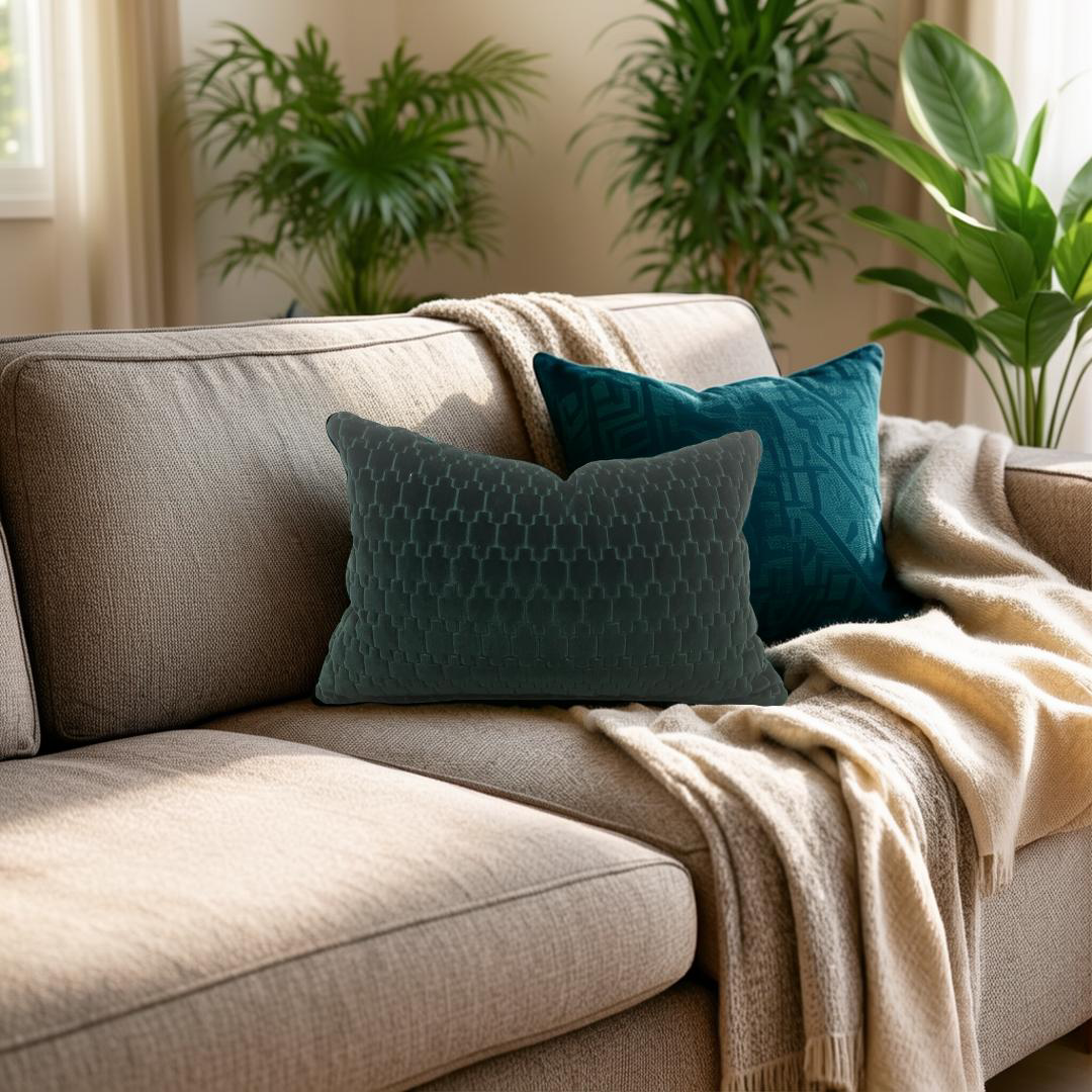 Lumbar Pillow Graviata Evergreen 12x18" Knife Edge Cover