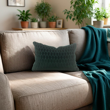 Lumbar Pillow Graviata Evergreen 12x18" Knife Edge Cover