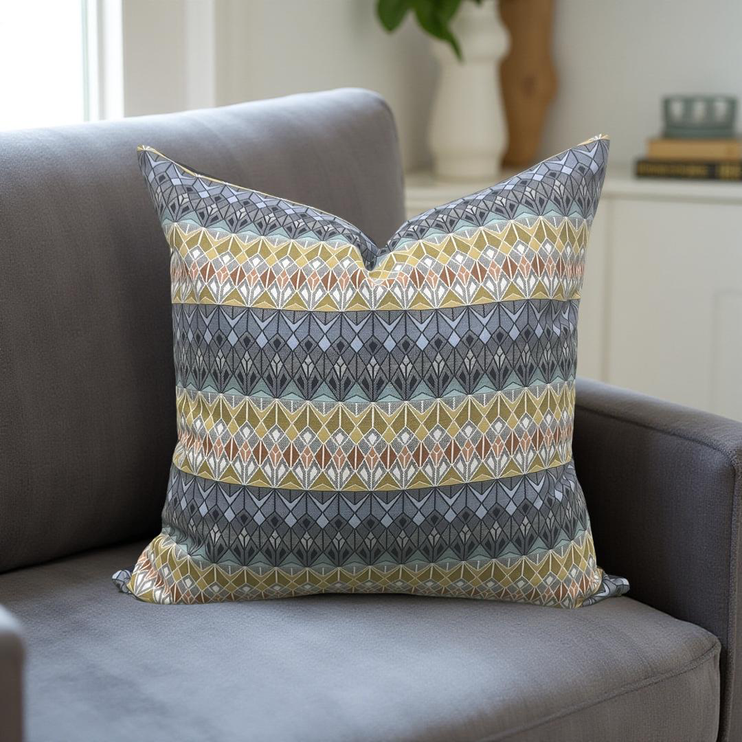 Vitreum Toscanini Glass 20x20" Knife Edge Decorative Throw Pillow
