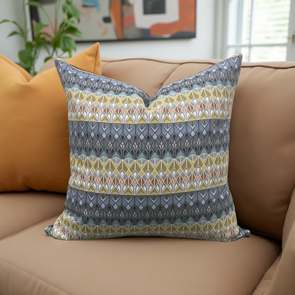 Vitreum Toscanini Glass 20x20" Knife Edge Decorative Throw Pillow
