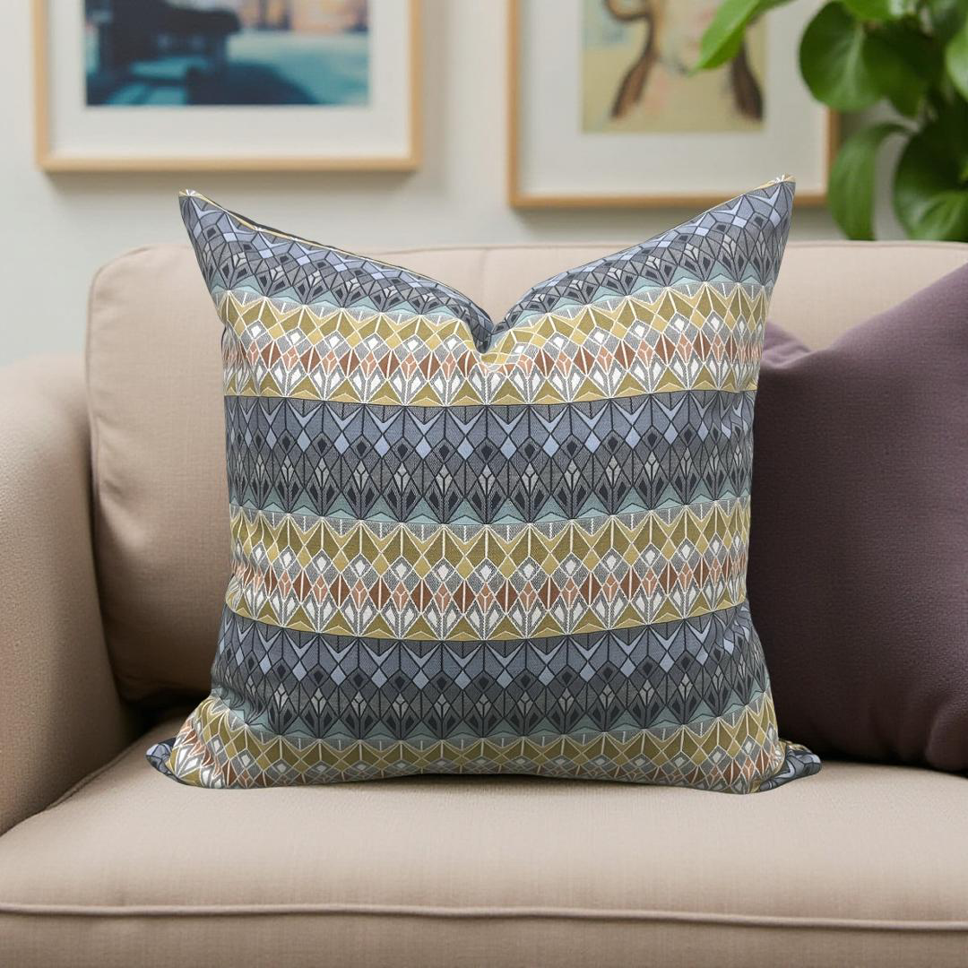 Vitreum Toscanini Glass 20x20" Knife Edge Decorative Throw Pillow