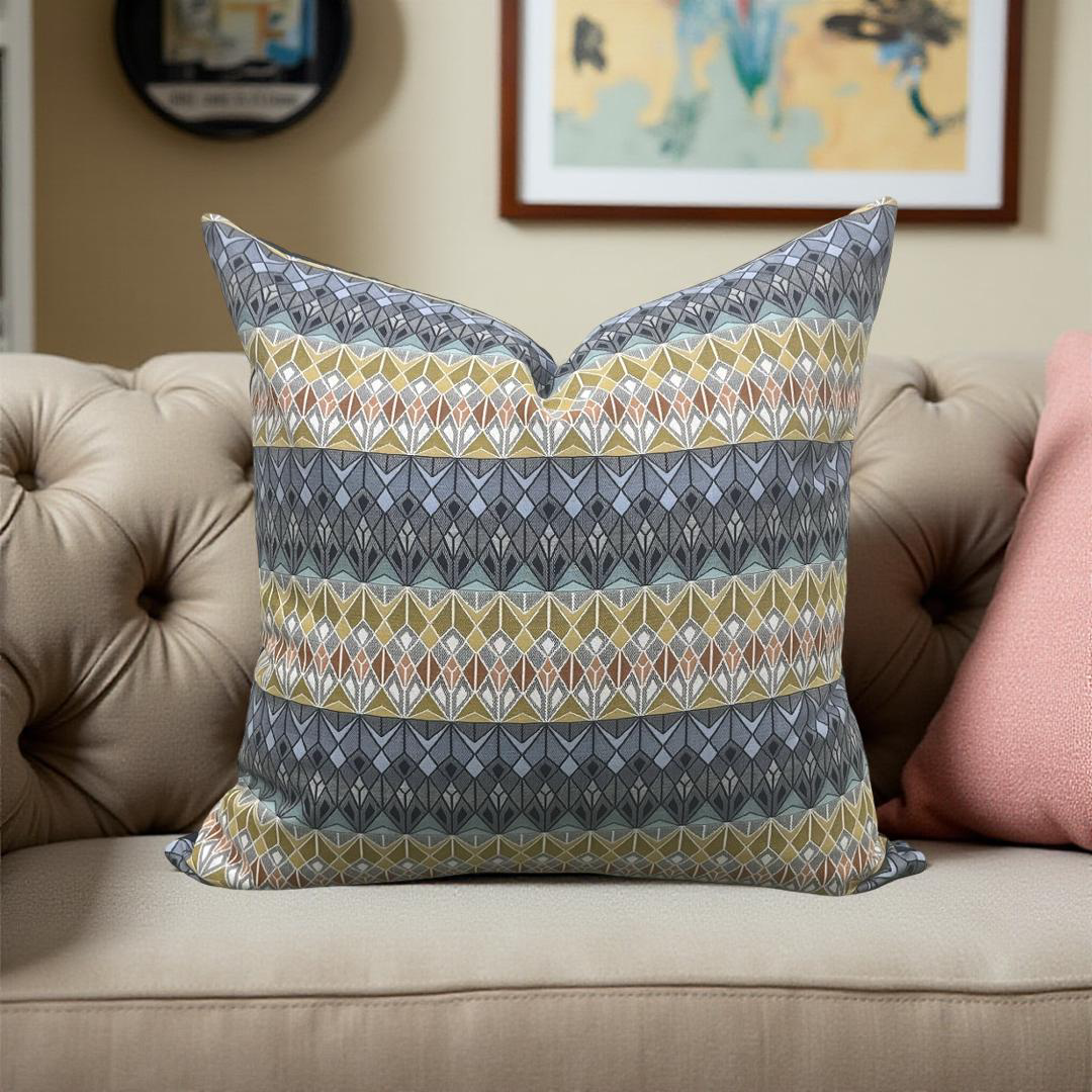 Vitreum Toscanini Glass 20x20" Knife Edge Decorative Throw Pillow