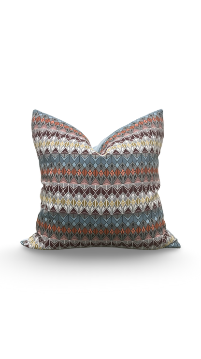 Colorful Decorative Pillow Vitreum Mookaite Jasper 18x18" Knife Edge Cover