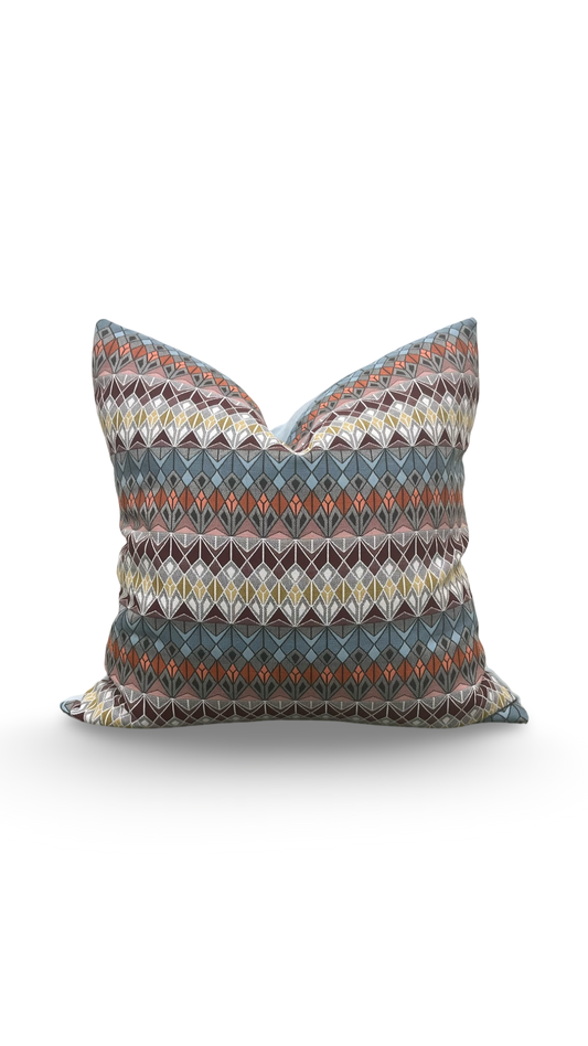 Colorful Decorative Pillow Vitreum Mookaite Jasper 18x18" Knife Edge Cover