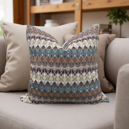 Colorful Decorative Pillow Vitreum Mookaite Jasper 20x20" Knife Edge Cover